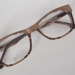 Vintage Fiction Metal/Acetate Gold Eyeglasses NOS
